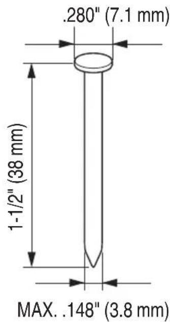 HiKOKI NR 1838DKA - Dimensions of nails - 1
