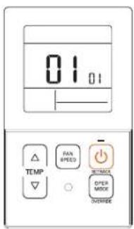 01 01 TEMP FAN SPEED OUTRANGE OPEN MODE ON/OFFER