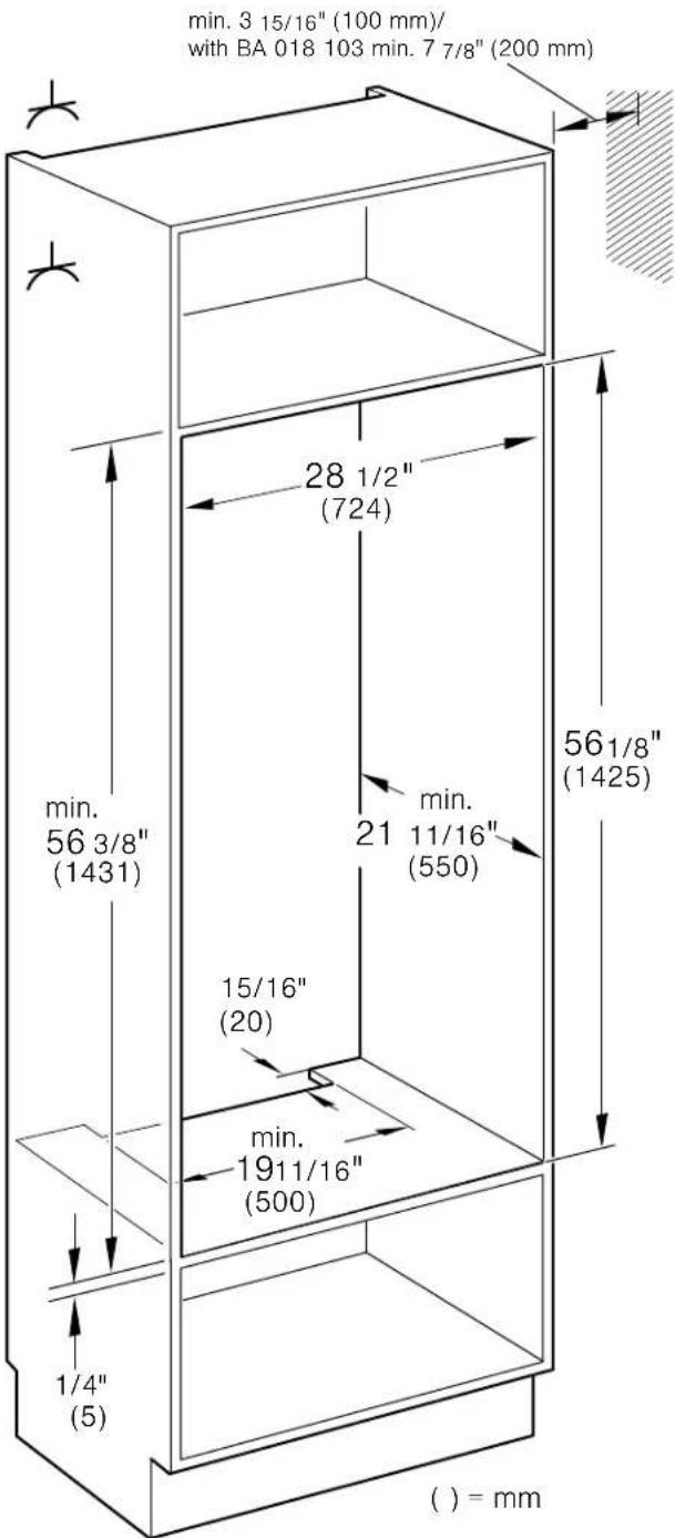 GAGGENAU BX481611 - Cabinet Dimensions - 1