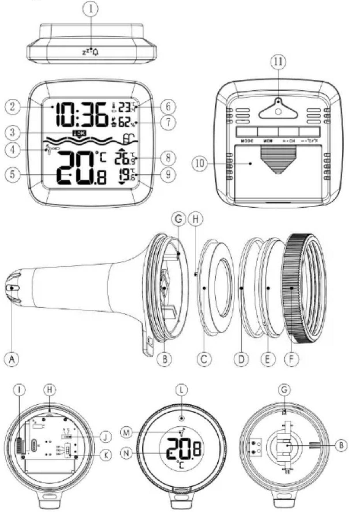 Techno Line WS 9059 - WS 9059 – manual de instrucciones - 1