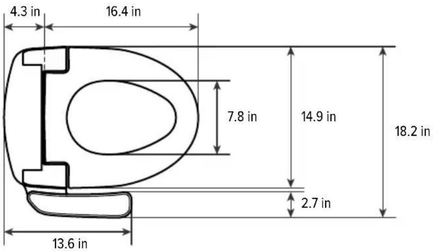 Brondell Swash SE400 - Product Dimensions - 1