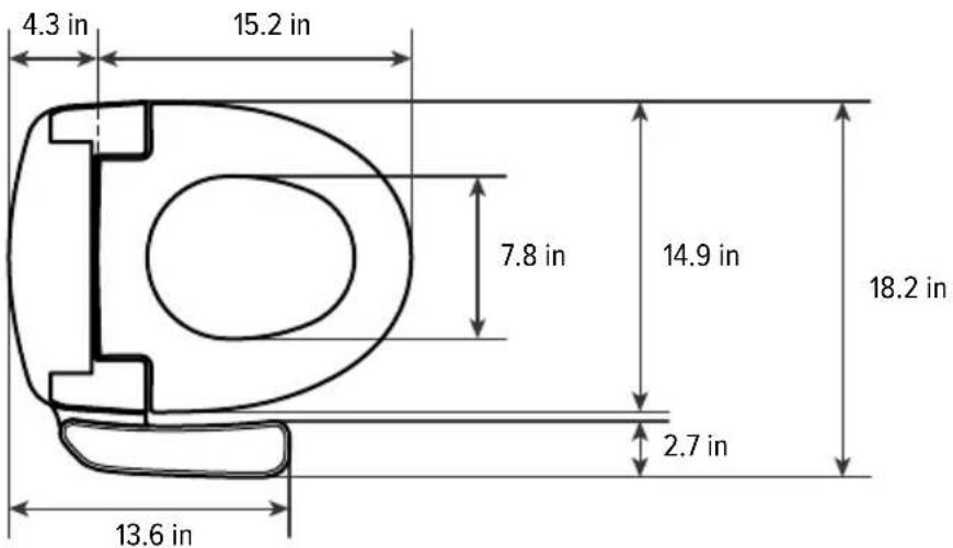 Brondell Swash SE400 - Product Dimensions - 2