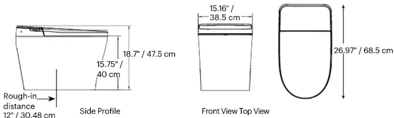 Brondell Sutro IBT-1000 - The Following Are Pre-Installed and Are Not Shown: - 2