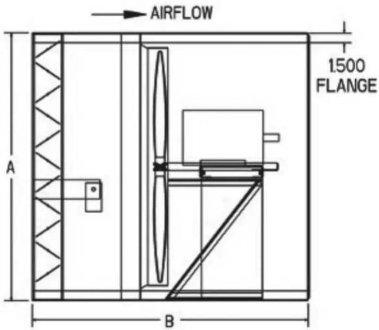 Canarm XB42 - Ventilateur d'alimentation mural avec cabinet, protection arrière, volet motorisé et hotte étanche - 2