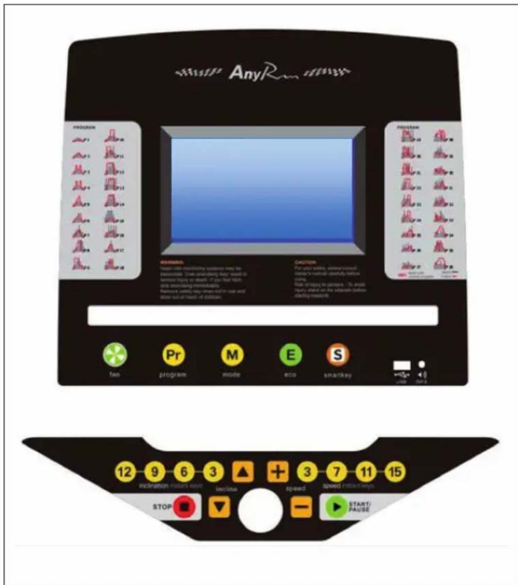 Capital Sports Infinity Pro 4.0 - PANNEAU DE COMMANDE ET FONCTIONS DES TOUCHES - 1