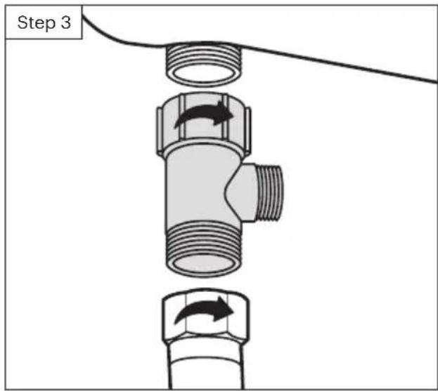Brondell SSE-25 - Connect cold water T-Valve to the toilet tank fill valve - 1