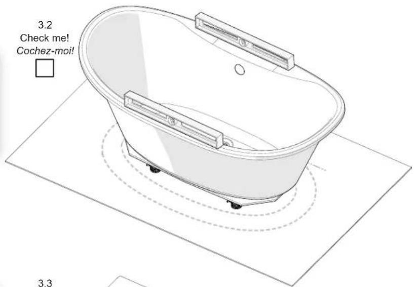 Maax 103903 - Bathtub skirt and drain positioning Positionnement de la jupe de la baignoire et du drain - 5