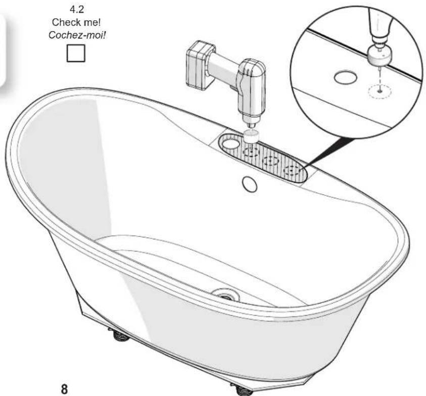Maax 103903 - Bathtub skirt and drain positioning Positionnement de la jupe de la baignoire et du drain - 8