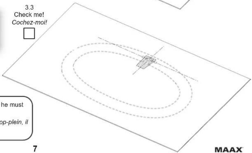 Maax 103903 - Bathtub skirt and drain positioning Positionnement de la jupe de la baignoire et du drain - 6