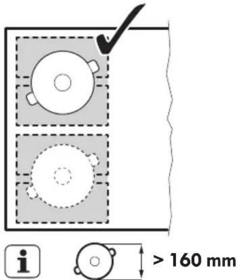 IKEA HÖGKLASSIG 404.678.26 - Diametre et position de l'ustensile - 2