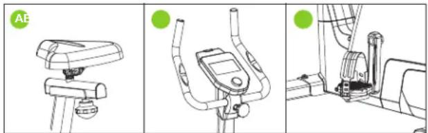 VirtuFit HTR200i - Ajuste de las correas de los pies (C) - 1