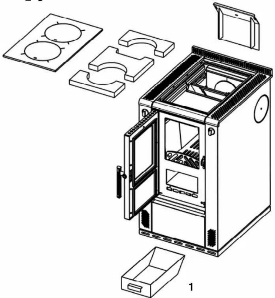 Wamsler W2-50 - Parts explosion diagram for Chapter 3.6 Care and cleaning: - 1