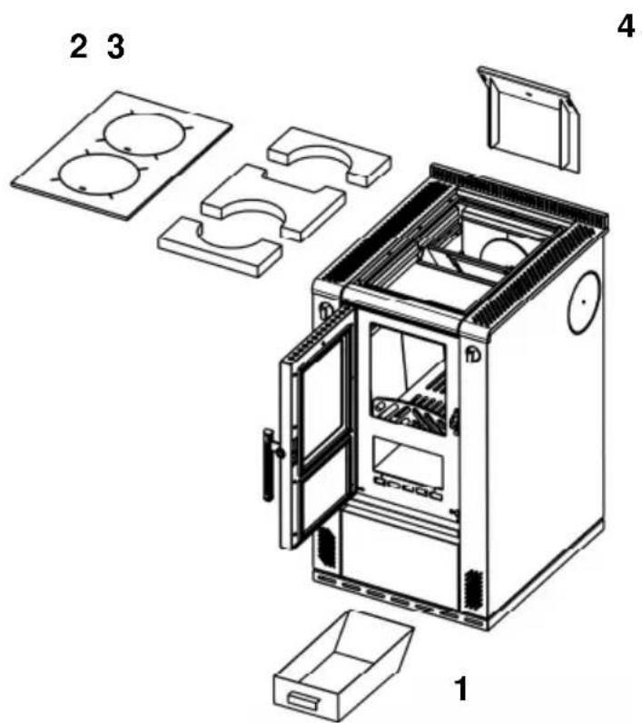 Wamsler W2-50 - Dessin en éclaté pour le chapitre 3.6 Soins et nettoyage : - 1