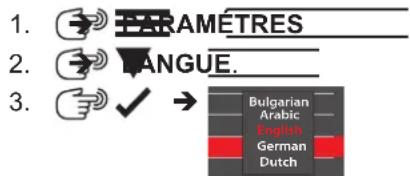 512 Hz À PROPOS Fréquence Volume de HP Rétroéclairage 3 Paramètres de son. Unités Mètre Arrêt automatique 5 min Autodiagnostic Langue Française À propos Bulgarian Arabic English German Dutch