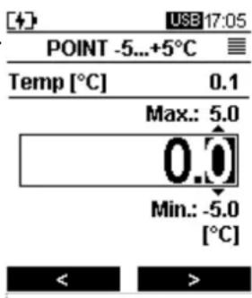 Senseca DX 121 - Adjustment at one of the available points: - 1