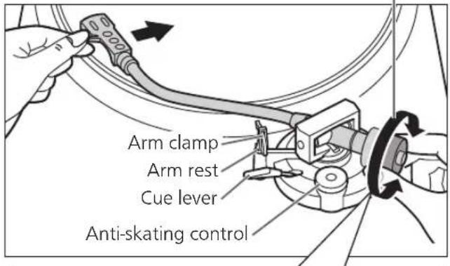 TECHNICS SL-50C - Free the tone arm from the arm rest and adjust horizontal balance by turning the balance weight. - 2