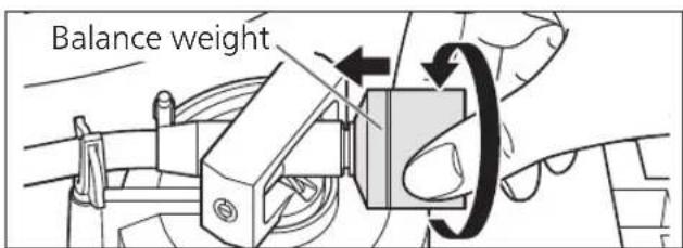 TECHNICS SL-50C - Attach the balance weight to the rear of the tone arm. - 1