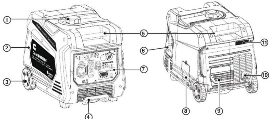 Cummins Onan P4500iDF - COMPOSANTS DU GÉNÉRATEUR - 1