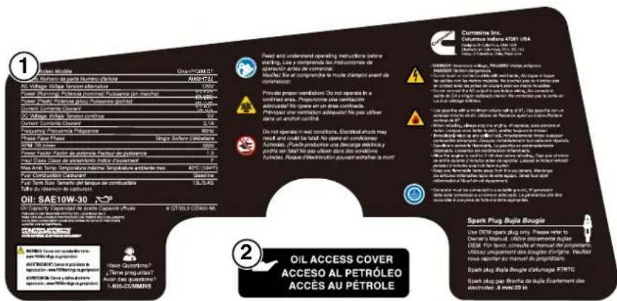 Cummins Onan P4500iDF - ADVERTENCIA - 2