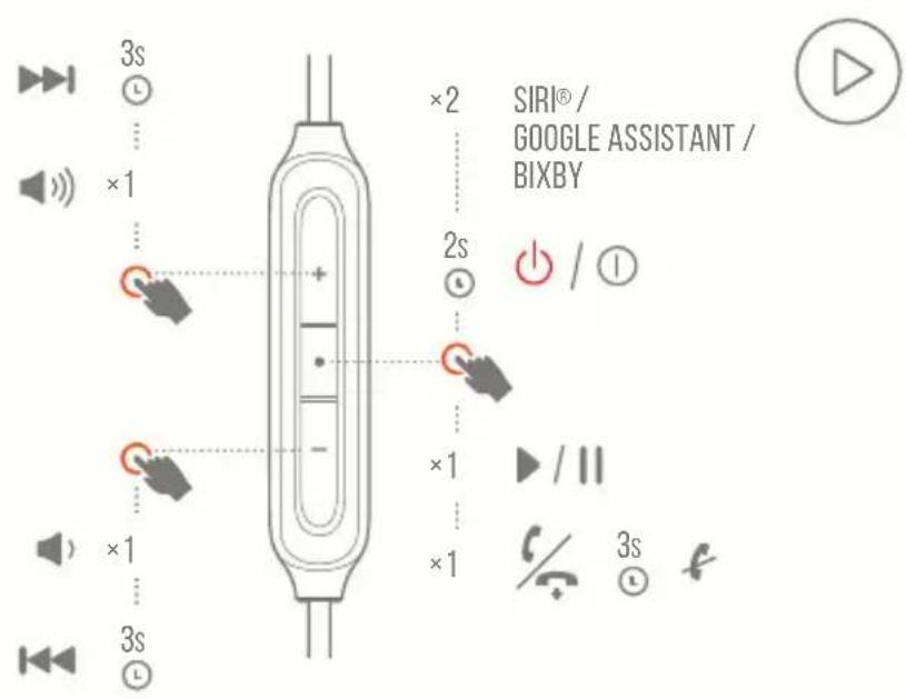 JBL Live 100BT - BUTTON COMMAND - 1