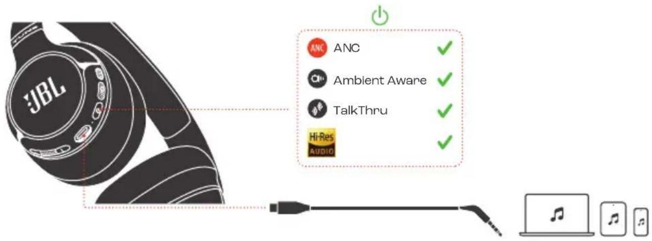 JBL Tune 780NC - WIRED LISTENING MODE - 2