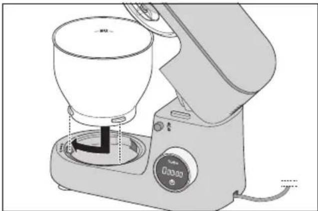 SILVERCREST SKM 600 F1 - Rührschüssel einsetzen - 1