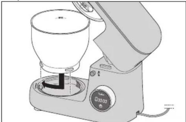 SILVERCREST SKM 600 F1 - Mettre le bol mélangeur en place - 1