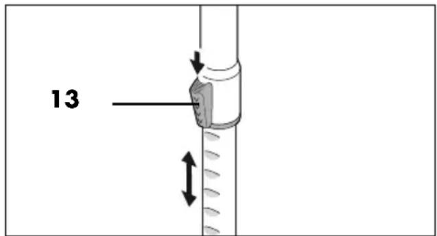 SILVERCREST SBBK 700 A2 - Lengte van de telescopische buis verstellen - 1