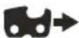 PARKSIDE PKS 1600 C2 - Pictogrammen op en onder de kettingwielafdekking: - 6