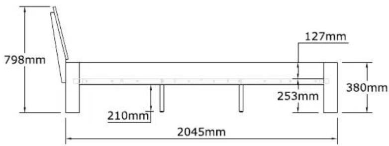 798mm 210mm 2045mm 127mm 253mm 380mm