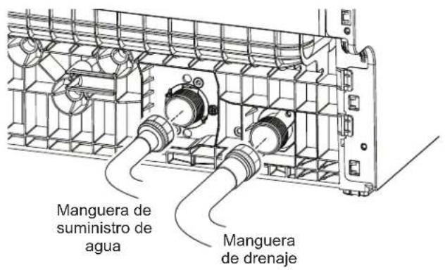 GE Profile PZF560HGWBB - Conecte la manguera de suministro de agua y la manguera de drenaje al lavavajillas - 1