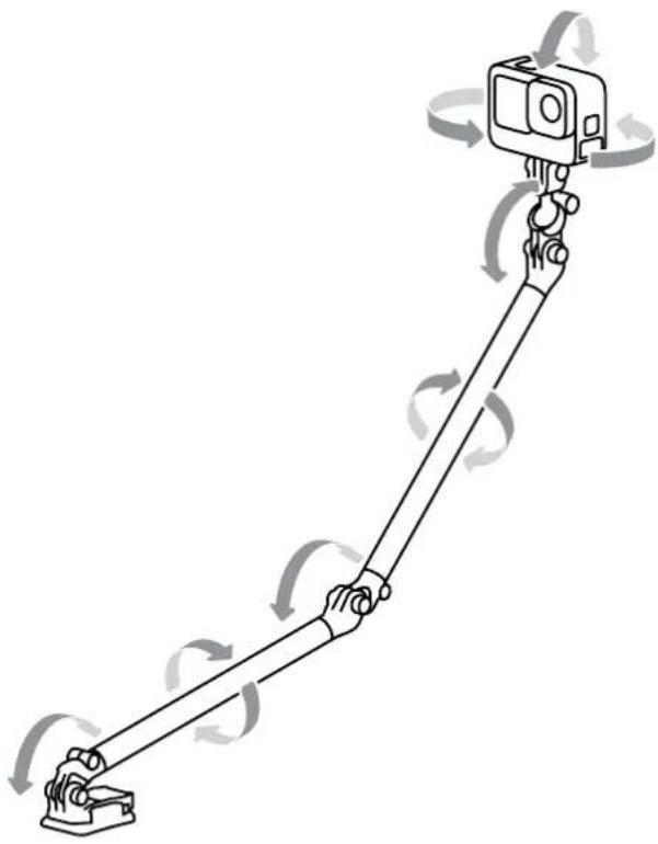 GOPRO Boom + Adhesive Mounts - Réglage de l'angle de capture - 1