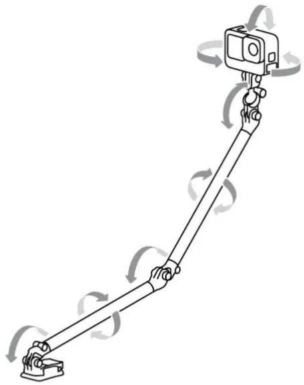 GOPRO Boom + Adhesive Mounts - Montaje con soportes adhesivos Ajuste del angulo de la CAMERA - 6