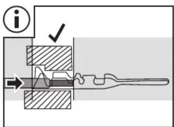 Technical diagram showing a mechanical assembly with labeled components and directional arrows, including a circled 'i' symbol.