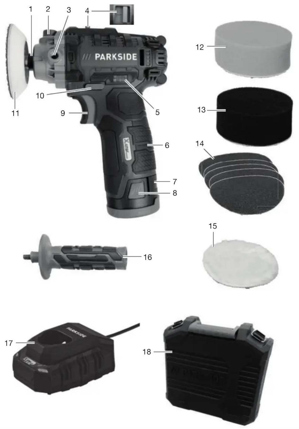 PARKSIDE PAAP 12 E5 - Akku-Ausbesserungspolierer - 1