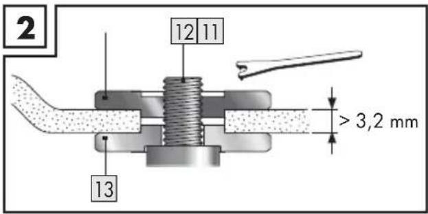 PARKSIDE PWS 230 F5 - With thick grinding discs (see Fig. 2) - 1