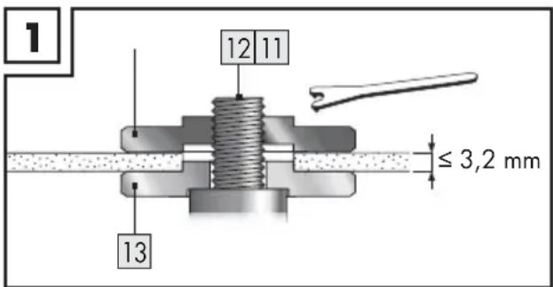 PARKSIDE PWS 230 F5 - Bei dünnen Schleif-/Trennscheiben (siehe Abb. 1) - 1