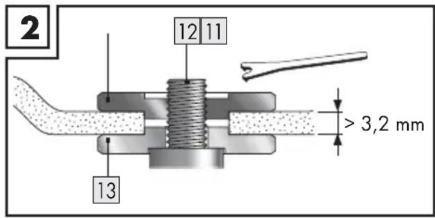 PARKSIDE PWS 230 F5 - In caso di dischi abrasivi spessi (vedi fig. 2) - 1