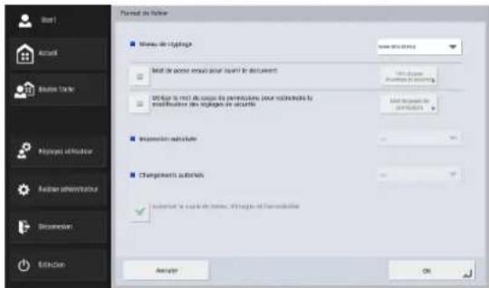 CANON imageFORMULA ScanFront 400 CAC/PIV - Réglages de sécurité pour les fichiers PDF - 1