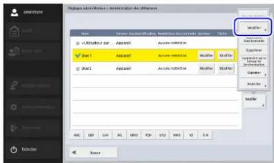 CANON imageFORMULA ScanFront 400 CAC/PIV - □Modification d'utilisateurs - 1