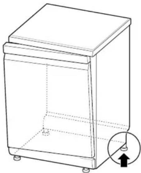 LG QuadWash DF243FVS - Cas 2. La porta està inclinada cap a l'esquerra - 1