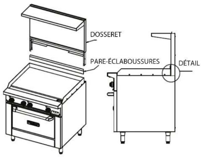 GARLAND GF48-2G36LL - Instructions de Montage de Dosseret Avec Étagère Haute ou de Salamandre - 1