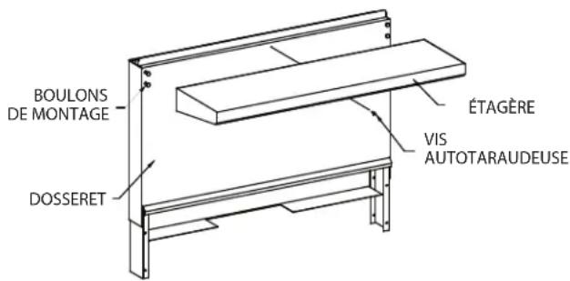 GARLAND GF48-2G36LL - Installation de l'étagère sur le dosseret - 1