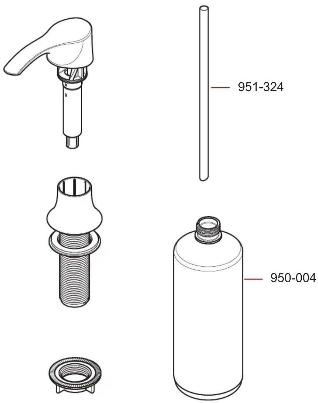Pfister KSD-SRD - Install Soap Dispenser Instale el dispensador de jabón Installer le distributeur de savon - 3