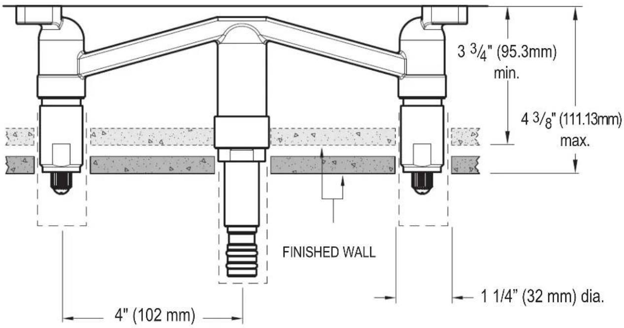 Pfister L0W8-0200 - Dimensions d'installation de la vanne - 1