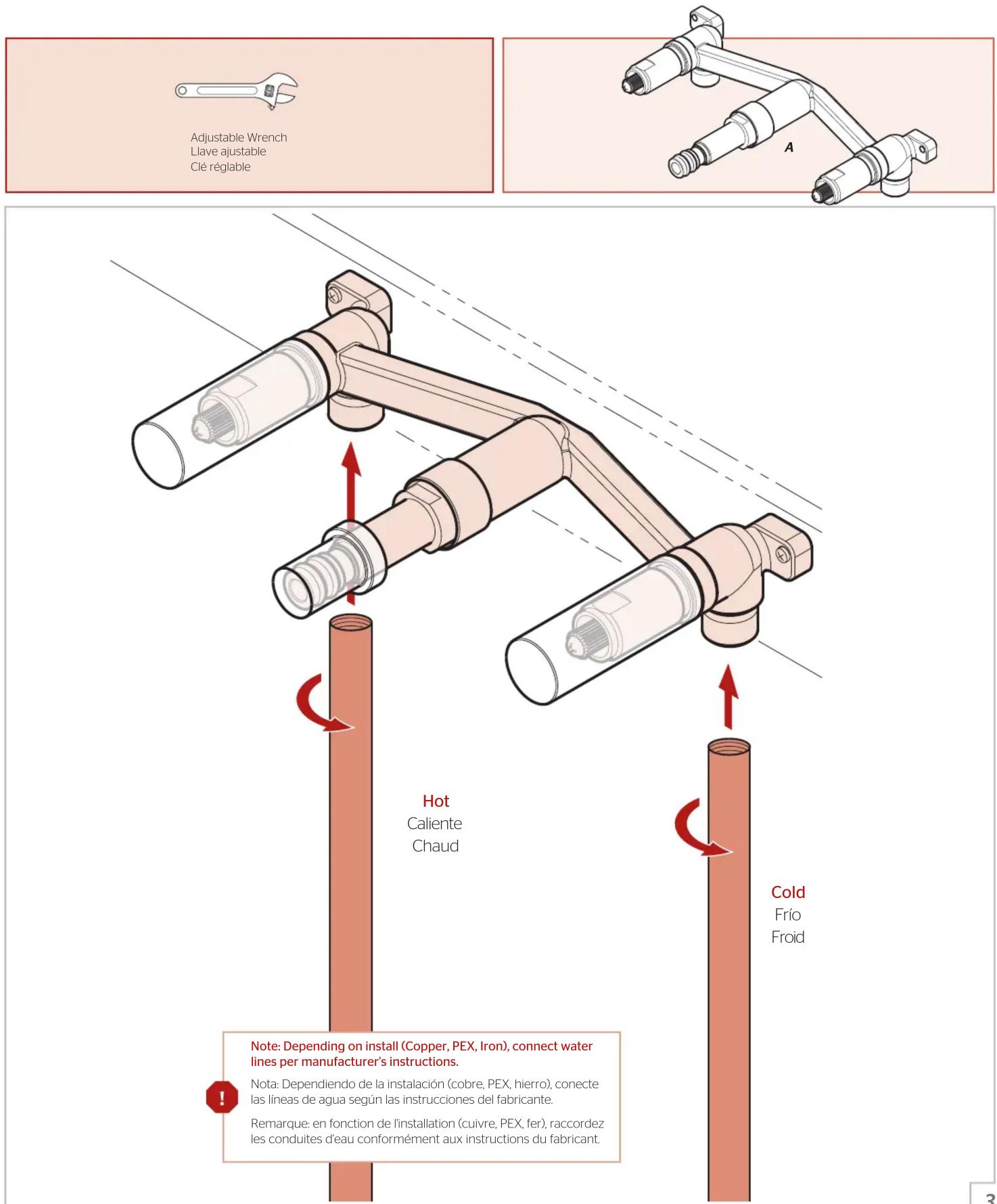 Pfister L0W8-0200 - Installer la vanne - 1