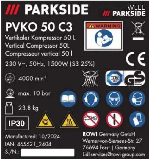 PARKSIDE PVKO 50 C3 - Druckluft-Reifenfüllmessgerät - 1