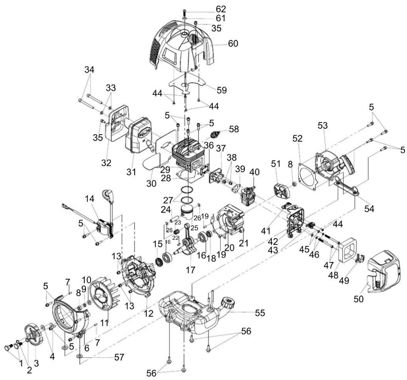 SCHEPPACH BC52PB - Ersatzteilzeichnung / Spare parts drawing / Pièces détachées dessin - 1
