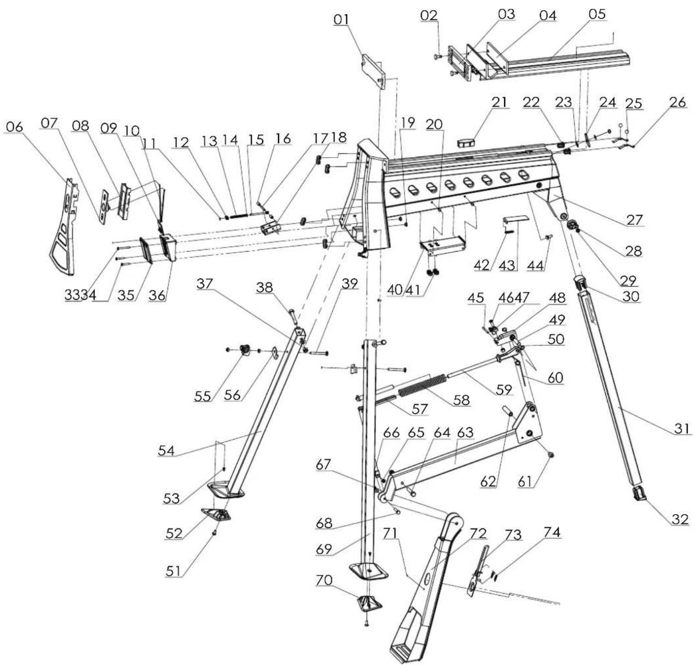 SCHEPPACH MJ180 - Ersatzteilzeichnung / Spare parts drawing / Pièces détachées dessin / Náhradní díly kreslení / Náhradné diely kreslenie - 1