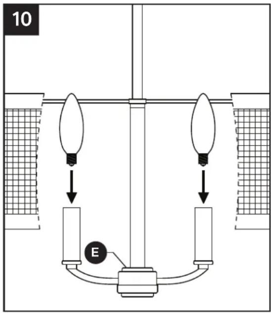 Kichler Sayulita 82401 - Pass canopy (A) over the screw collar loop (I). - 5